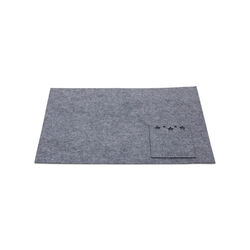 Tovaglietta americana in feltro con portaposate, grigio, grigio, large
