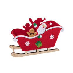 Slitta Babbo Natale in legno, , large