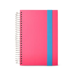 Quaderno A Spirale A5 Con Elastico - Fucsia/azzurro, , large