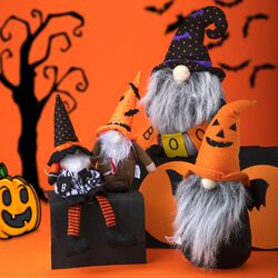 Fermaporte Gnomo Halloween - Cappello Arancione, , large