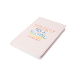 Quaderno con copertina floccata rosa  - "Today is a good day", , large