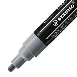 Stabilo Free Acrylic - T300 Punta Rotonda 2-3mm - Confezione Da 5 - Grigio Scuro, , large