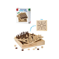 Gioco Scacchi, Dama E Tria 30 Cm, , large