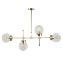 HOMEMANIA Lampada a Sospensione Whisper, trasparente e otton, , large