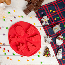 Stampo in silicone per dolci con 6 fantasie natalizie, , large