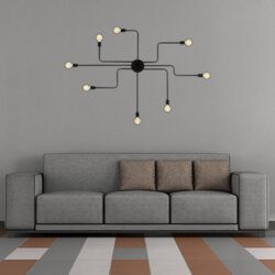 HOMEMANIA Lampada a Soffitto Spider, nera, , large