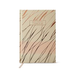 Quaderno A5 A Quadretti Con Copertina Rigida Color Bianco Marmorizzato Oro, , large