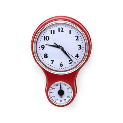 Orologio Rotondo Retro Da Parete Con Timer Analogico, , large