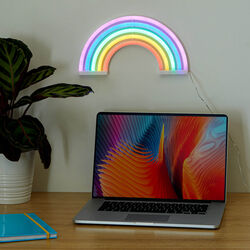 Luce Effetto Neon Da Parete Arcobaleno, , large