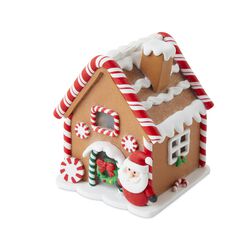 Casetta Natalizia Con Luci E Babbo Natale, , large