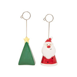 Coppia Di Segnaposto Albero E Babbo Natale, , large