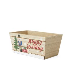 Scatola Natalizia In Legno "happy Holiday" – 17 X 8 Cm, , large