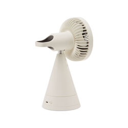 Ventilatore Ricaricabile Da Tavolo Con Specchio, Bianco, , large