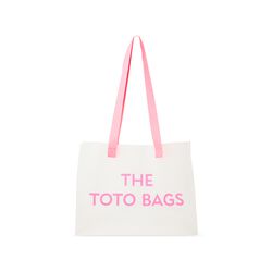 Shopping Bag In Plastica Opaca - Colore Bianco/rosa, , large