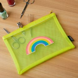 Busta Portapenne A Rete 19,5 X 14 Cm - Arcobaleno Fluo, , large