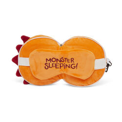 Cuscino Da Viaggio Con Maschera Per Dormire - Mostro Arancione, , large