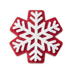 Set 6 Mollette In Feltro - Fiocco Di Neve, , large