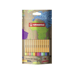 Fineliner - Stabilo Point 88 Mini - #mystabilodesign - Pack Da 12 - Con 12 Colori Assortiti, , large