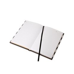 Quaderno A5 A Righe Con Copertina Rigida Color Bianco E Nero A Strisce Orizzontali, , large