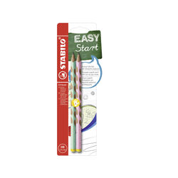 Matita Ergonomica Triangolare - Stabilo Easygraph Per Mancini In Verde E Rosa Pastel - Pack Da 2 - Gradazione Hb, , large