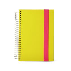 Quaderno A Spirale A5 Con Elastico - Giallo/fucsia, , large
