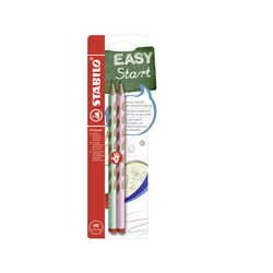 Matita Ergonomica Triangolare - Stabilo Easygraph Per Destrimani In Verde E Rosa Pastel - Pack Da 2 - Gradazione Hb, , large