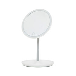 Specchio Con Cornice Luminosa A Led E Base Portagioie - Rotondo, , large