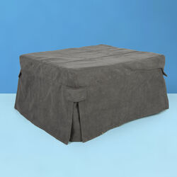 Pouf letto singolo, grigio, grigio, large