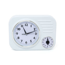 Orologio Rettangolare Vintage Da Parete Con Timer Analogico, , large