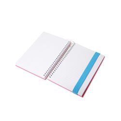 Quaderno A Spirale A5 Con Elastico - Fucsia/azzurro, , large