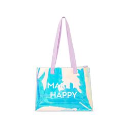 Shopping Bag In Plastica Iridescente - Dim. 33 X 34 Cm, , large