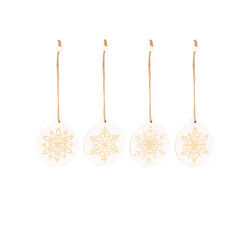 Decorazioni In Legno Colore Bianco - Set Da 4 Pz, , large