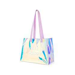 Shopping Bag In Plastica Iridescente - Dim. 33 X 34 Cm, , large