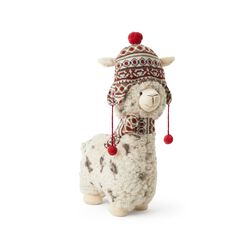 Peluche Natalizio Alpaca Con Gambe A Molla, , large