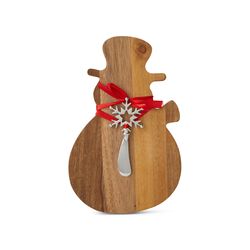Tagliere In Legno Con Coltello Taglia Formaggio - Pupazzo Di Neve, , large
