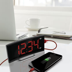 Orologio Sveglia Con Ricarica Smartphone, , large