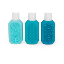 Bottigliette Da Viaggio Con Spazzole Integrate - Set Da 3 Pz, , large