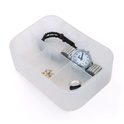 Scatola portaoggetti con divisori interni 9 cm, , large