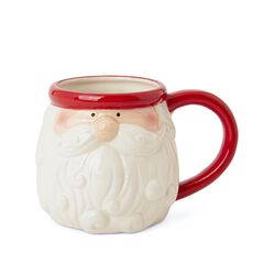 Tazza Natalizia In Ceramica - Volto Babbo Natale, , large