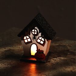 Decorazione Halloween Casetta Luminosa - Ragno, , large