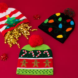Cappello natalizio con LED, , large