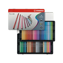 Stabilo Pen 68 - Scatola In Metallo Da 50 - Colori Assortiti, , large