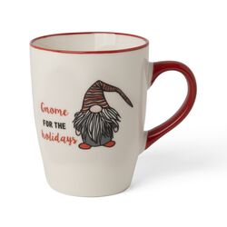 Tazza Natalizia In Ceramica "gnome Place Like Home" - Scritta Grande, , large