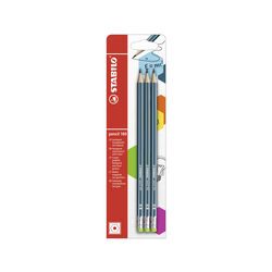 Matita In Grafite - Stabilo Pencil 160 - Con Gommino - Pack Da 3 - Petrolio - Gradazione Hb, , large