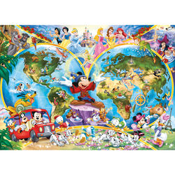 Ravensburger Puzzle 1000 Pezzi 15785 - Mappamondo Disney, , large