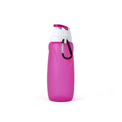 Bottiglia pieghevole in silicone con moschettone, 320 ml, , large