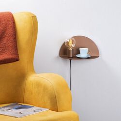 HOMEMANIA Lampada a Parete Shelfie, rame in metallo, rame, , large