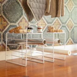 Organizzatore salvaspazio in metallo set da 2 pz, , large