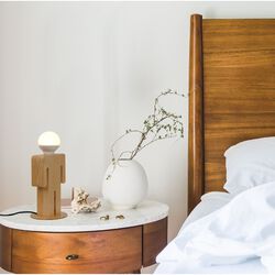HOMEMANIA Lampada da Tavolo Lui&Lei, Lui, rovere, , large