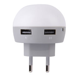 Luce notturna con doppia presa USB, , large